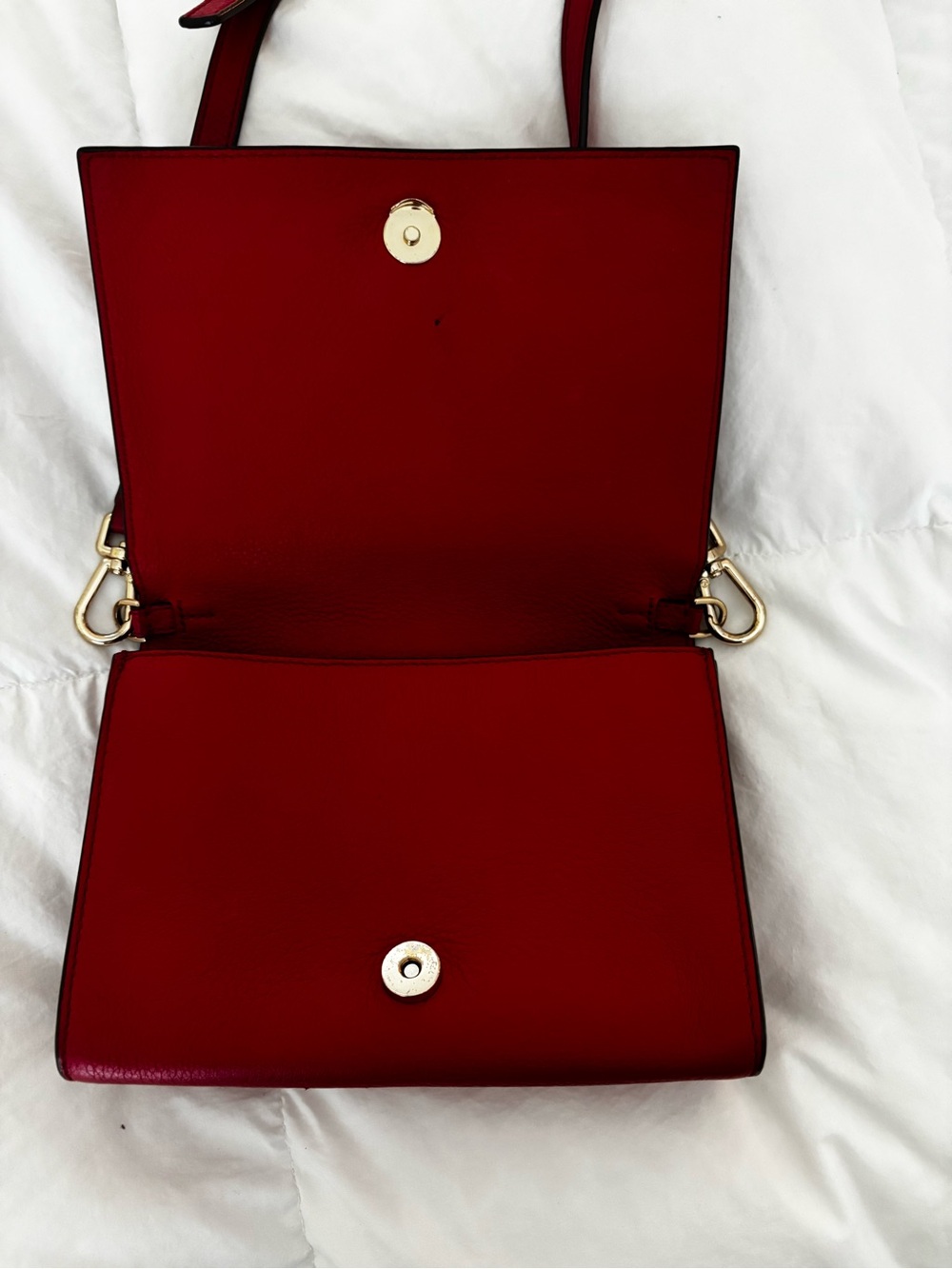 Tory Burch Red Leather Logo Crossbody with Gold-Tone Hardware - Picture 10 of 12